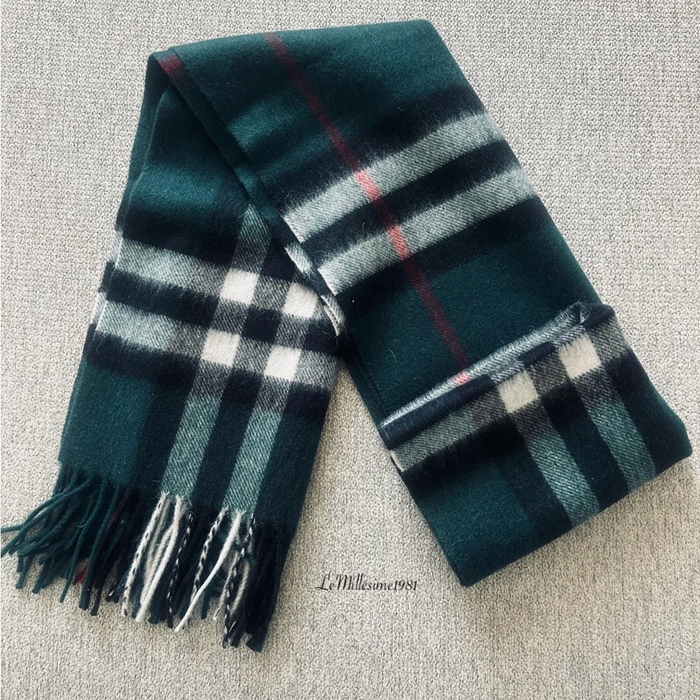 Vintage Burberry Check Cashmere Scarf